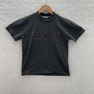 Fear of God Essentials Boys Shirt 10 Gray Youth Tee Gym Athleisure Designer FOG
